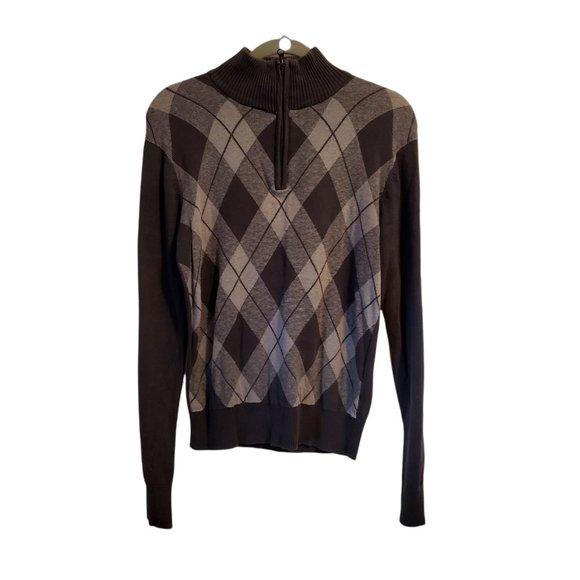 Carbon Other - Carbon Mens Sz S Black Gray Argyle Long Sleeve Pullover Sweater